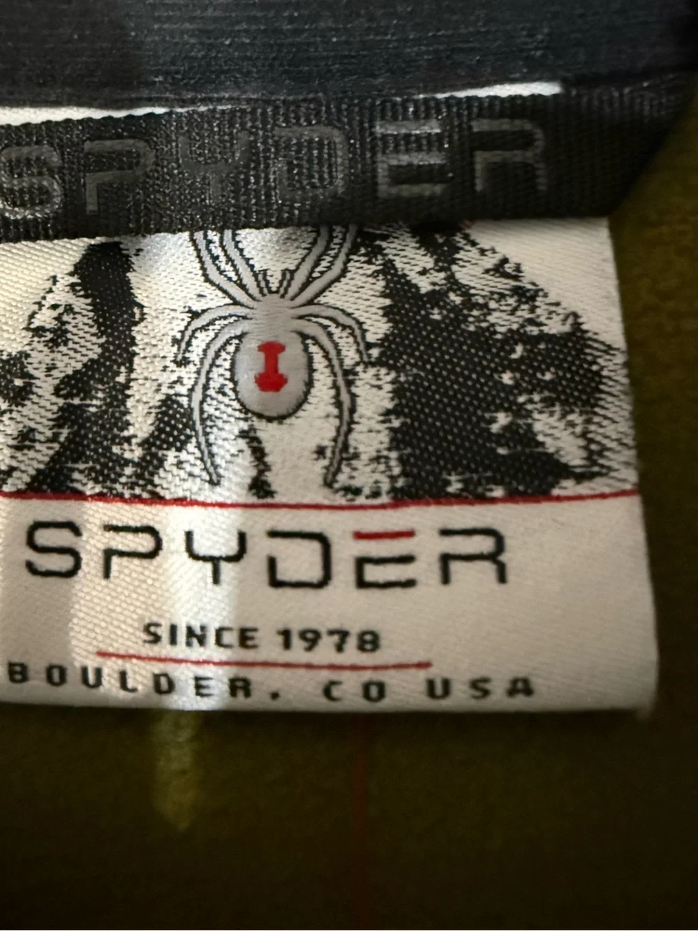 Spyder Stryke Men’s XL Half Zip Sweater Fleece Pullover Olive Green Black